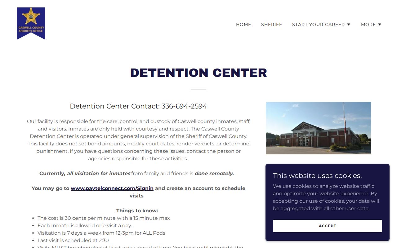 Caswell County Detention Center arrest custody information